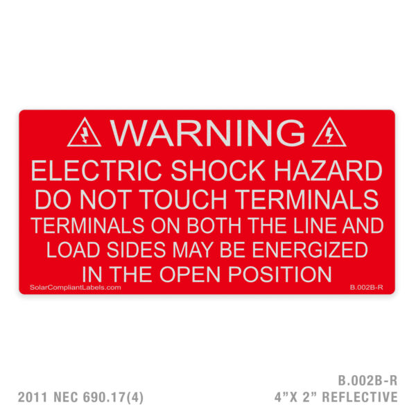 WARNING ESH – 002 LABEL | SOLAR COMPLIANT LABELS