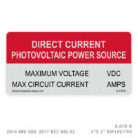 PV POWER SOURCE  - 019 LABEL
