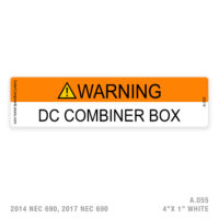 DC COMBINER BOX  - 055 LABEL