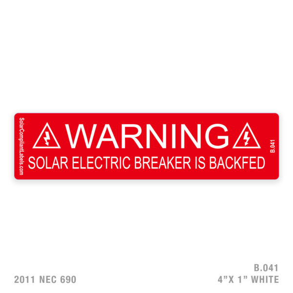 WARNING - 041 LABEL