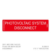 PV SYSTEM DISCONNECT - 046 LABEL