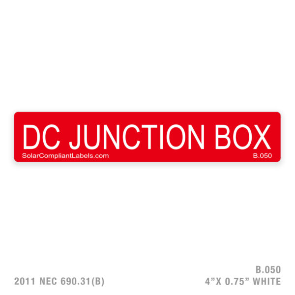 DC JUNCTION BOX - 050 LABEL