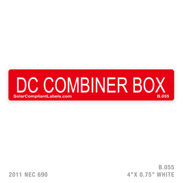 DC COMBINER BOX  – 055 LABEL