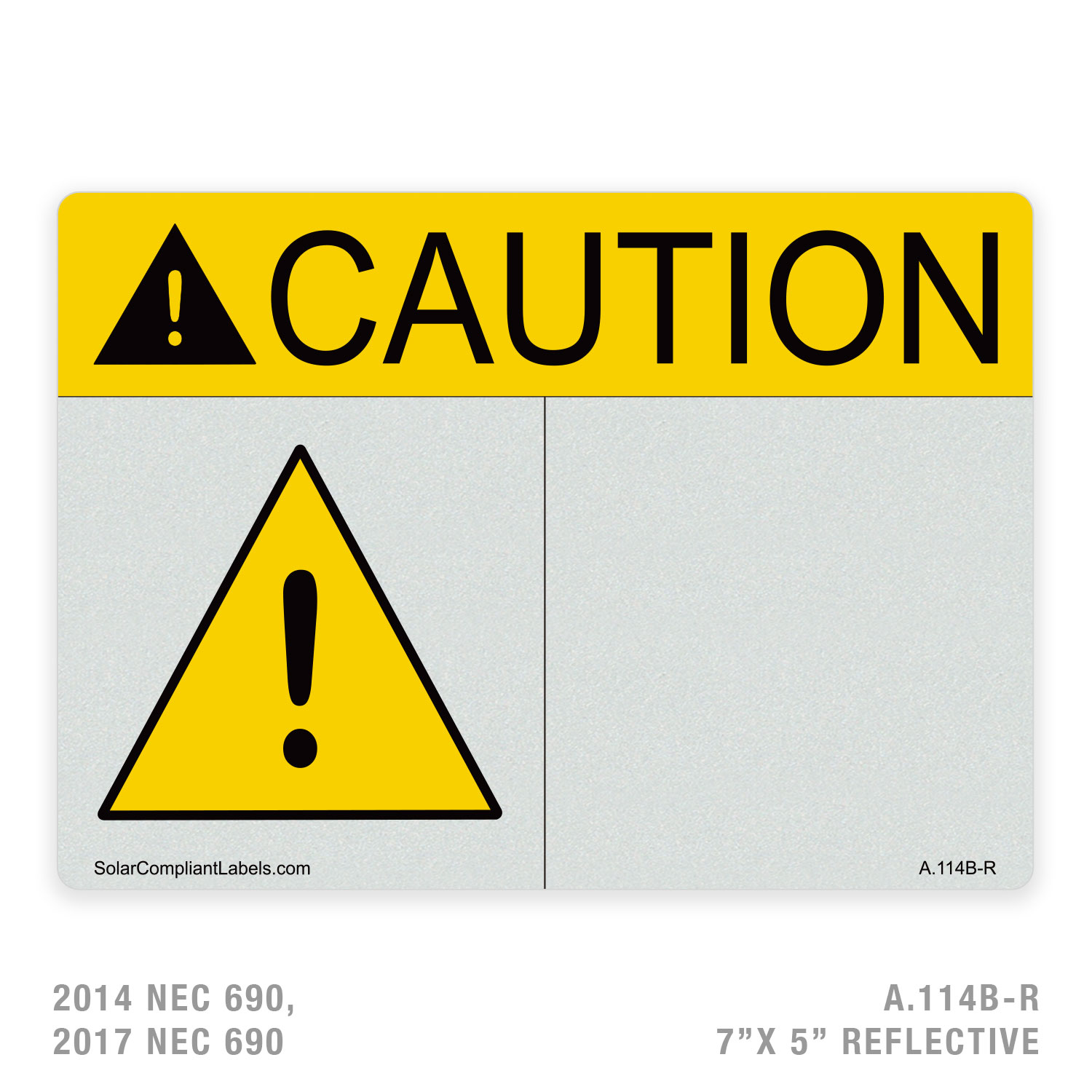 CAUTION – 114 LABEL | SOLAR COMPLIANT LABELS