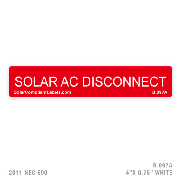 SOLAR AC DISCONNECT - 097 LABEL