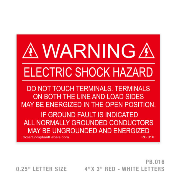WARNING ESH - 016 PLACARD