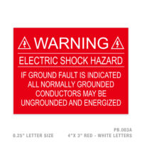 WARNING ESH - 003 PLACARD