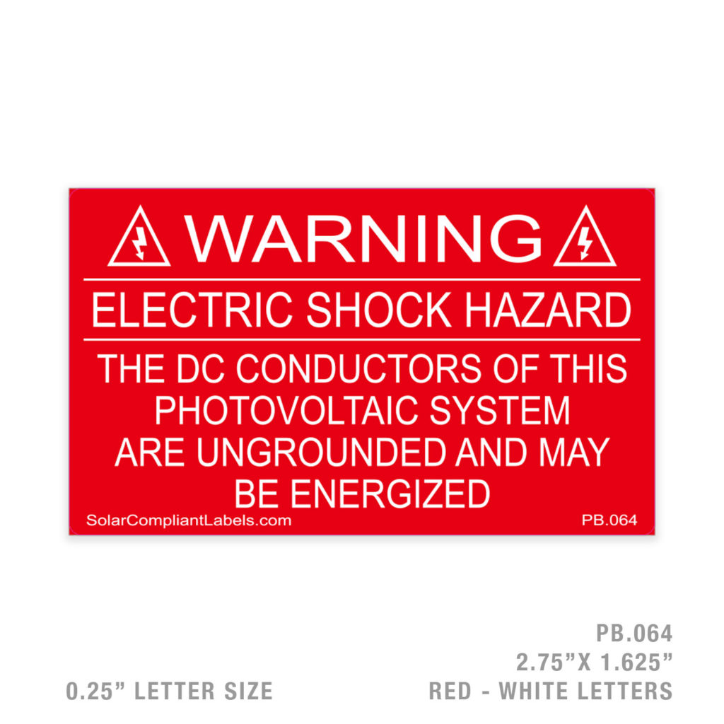 WARNING - 064 PLACARD | SOLAR COMPLIANT LABELS