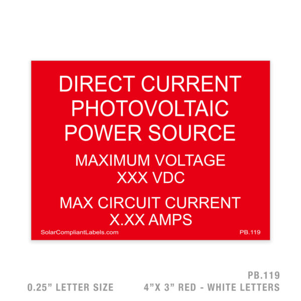 DIRECT CURRENT - 119 PLACARD