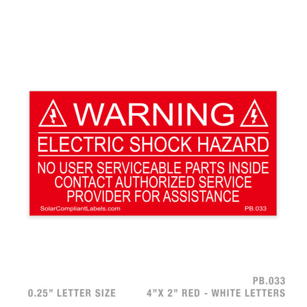 WARNING ESH - 033 PLACARD
