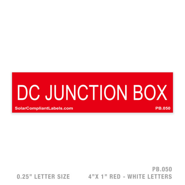 DC JUNCTION BOX - 050 PLACARD
