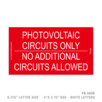 PV CIRCUITS - 069 PLACARD