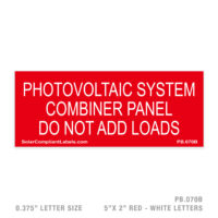 PV SYSTEM - 070 PLACARD