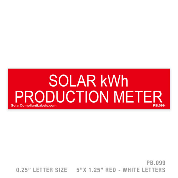 PRODUCTION METER - 099 PLACARD