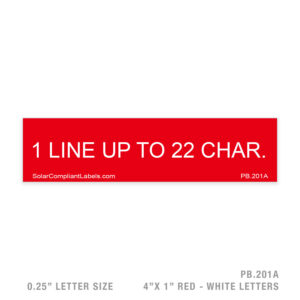 CUSTOM 1 LINE UP TO 22 CHAR – 201A PLACARD – 1/4″ LETTER SIZE