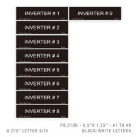 INVERTER #1 TO #16 - 210B PLACARD - 3/8" LETTER SIZE
