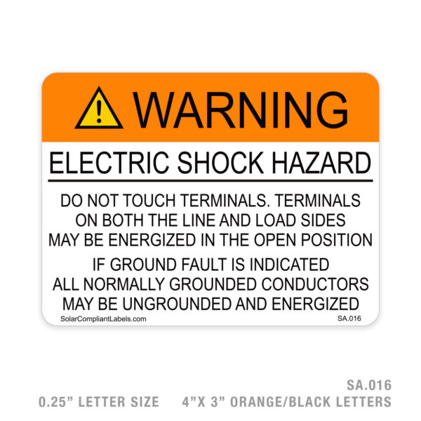 WARNING ESH - 016 SIGN