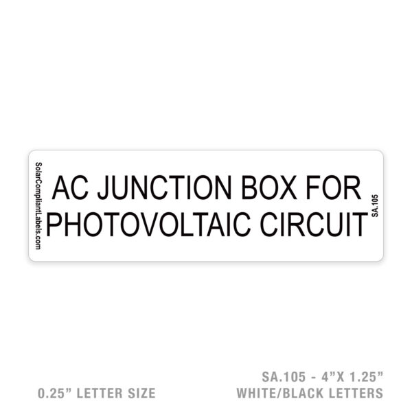 AC JUNCTION BOX - 105 SIGN