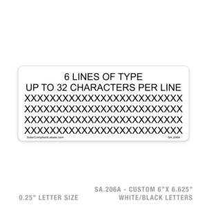 CUSTOM 6 LINES UP TO 32 CHARACTERS – 206 SIGN