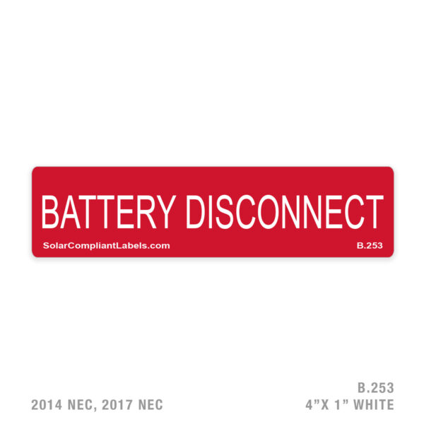 BATTERY DISCONNECT - 253 LABEL