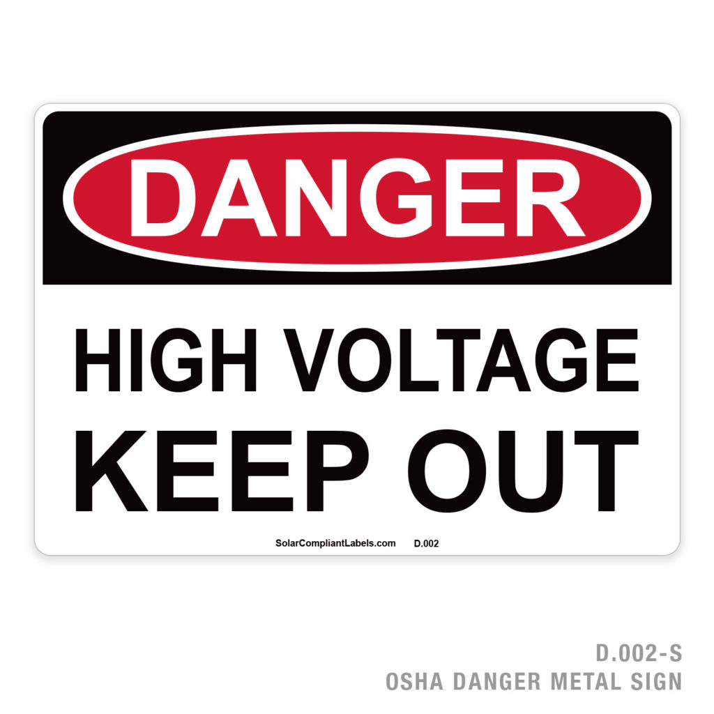 DANGER OSHA SIGNS | SOLAR COMPLIANT LABELS