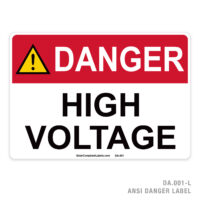 DANGER - HIGH VOLTAGE - 001A ANSI LABEL