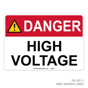 DANGER – HIGH VOLTAGE – 001A ANSI LABEL