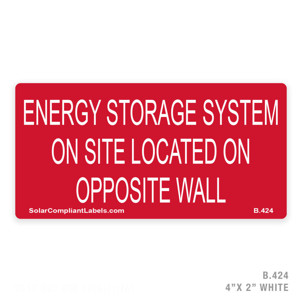 ESS – 424 LABEL | SOLAR COMPLIANT LABELS