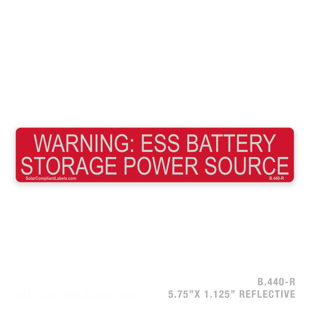 BATTERY – 440 LABEL | SOLAR COMPLIANT LABELS