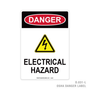 DANGER – ELECTRICAL HAZARD – 031 OSHA LABEL