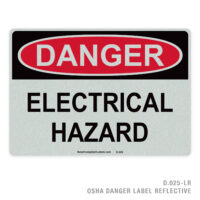 DANGER - ELECTRICAL HAZARD - 025 OSHA LABEL