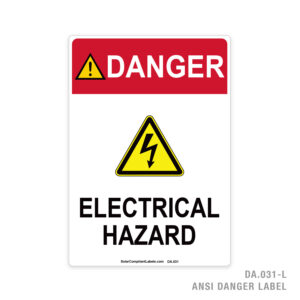 DANGER – ELECTRICAL HAZARD – 031A ANSI LABEL