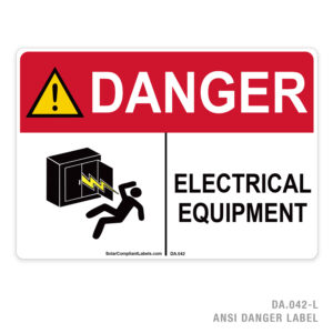 DANGER – ELECTRICAL EQUIPMENT – 042A ANSI LABEL