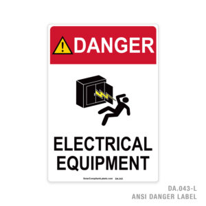 DANGER – ELECTRICAL EQUIPMENT – 043A ANSI LABEL