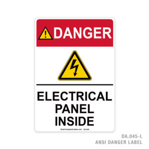 DANGER – ELECTRICAL PANEL INSIDE – 045A ANSI LABEL