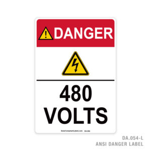 DANGER – 480 VOLTS – 054A ANSI LABEL