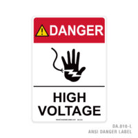 DANGER - HIGH VOLTAGE - 016A ANSI LABEL