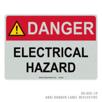 DANGER - ELECTRICAL HAZARD - 025A ANSI LABEL
