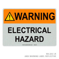 WARNING - ELECTRICAL HAZARD - 025A ANSI LABEL