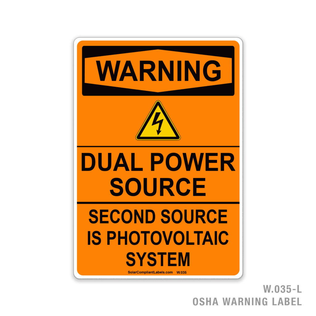 WARNING – DUAL POWER SOURCE – SECOND SOURCE IS A PHOTOVOLTAIC SYSTEM ...