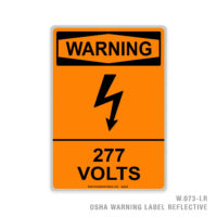 WARNING - 277 VOLTS - 073 OSHA LABEL
