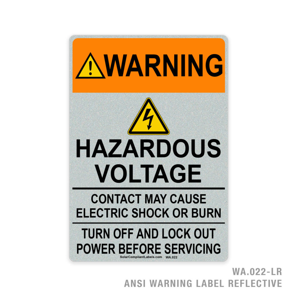 WARNING – HAZARDOUS VOLTAGE – CONTACT MAY CAUSE ELECTRIC SHOCK OR BURN ...
